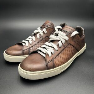 Tods Mens Brown Perforated Leather Low Top Casual Shoes Size 10.5